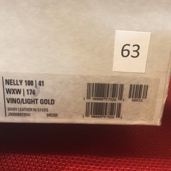 Jimmy choo shinny leather w/ studs. Vino and light gold in color Nelly 100 - Picture 7 of 9